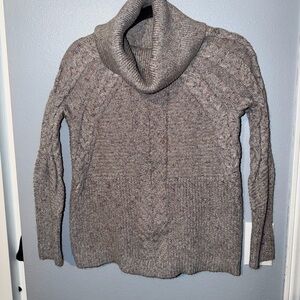 Liz Claiborne Taupe Cable Cowl Neck Sweater